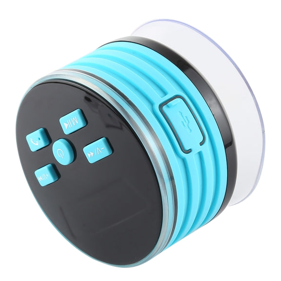 F08 Portable Speaker IPX7 Water-resistant Support FM Radio High-fidelity Sound Box Bluetooth Speaker with Suction Cup & LED Light(Blue)