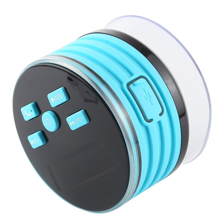 F08 Portable Speaker IPX7 Water-resistant Support FM Radio High-fidelity Sound Box Bluetooth Speaker with Suction Cup & LED Light(Blue)