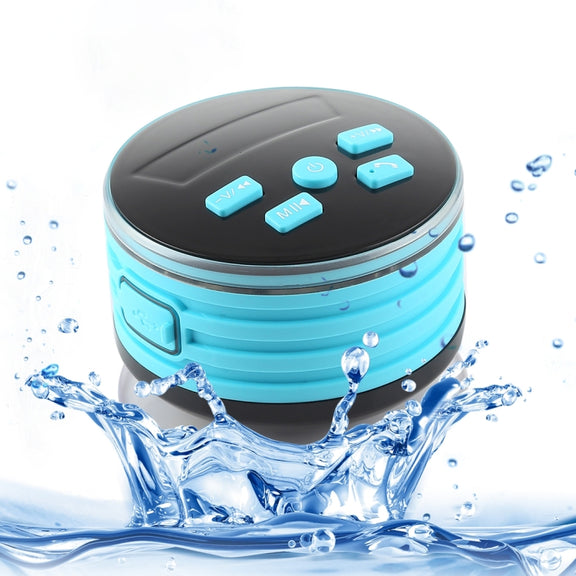 F08 Portable Speaker IPX7 Water-resistant Support FM Radio High-fidelity Sound Box Bluetooth Speaker with Suction Cup & LED Light(Blue)