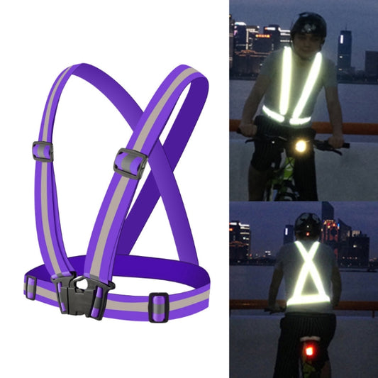 Night Riding Running Flexible Reflective Safety Vest(Purple) - free shipping - PMC Jewellery - Order now!