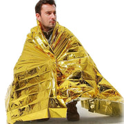 Compact Lightweight Aluminized Windproof Water-resistant Emergency Blanket Body Wrap Survival Sheet for Outdoor 140 x 210cm