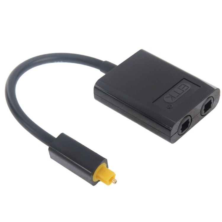 EMK Digital Toslink Optical Fiber Audio Splitter 1 to 2 Cable Adapter for DVD Player(Black) - free shipping - PMC Jewellery - Order now!