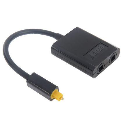 EMK Digital Toslink Optical Fiber Audio Splitter 1 to 2 Cable Adapter for DVD Player(Black) - free shipping - PMC Jewellery - Order now!