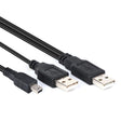 2 in 1 USB 2.0 Male to Mini 5pin Male + USB Male Cable, Length: 80 cm(Black) - free shipping - PMC TechLife - Order now!