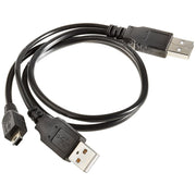 2 in 1 USB 2.0 Male to Mini 5pin Male + USB Male Cable, Length: 80 cm(Black)
