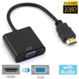 24cm Full HD 1080P HDMI to VGA + Audio Output Cable for Computer / DVD / Digital Set-top Box / Laptop / Mobile Phone / Media Player(Black) - Cable by PMC TechLife | Online Shopping South Africa | PMC TechLife
