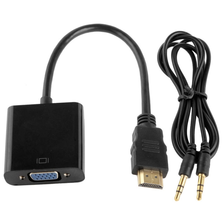 24cm Full HD 1080P HDMI to VGA + Audio Output Cable for Computer / DVD / Digital Set-top Box / Laptop / Mobile Phone / Media Player(Black) - Cable by PMC TechLife | Online Shopping South Africa | PMC TechLife