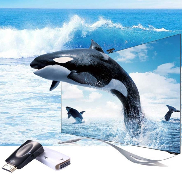 Full HD 1080P HDMI to VGA and Audio Adapter for HDTV / Monitor / Projector(Black) - Adapter by PMC TechLife | Online Shopping South Africa | PMC TechLife