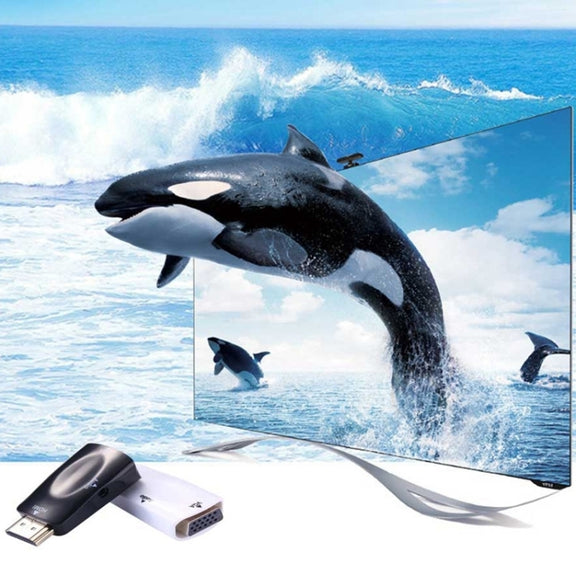 Full HD 1080P HDMI to VGA and Audio Adapter for HDTV / Monitor / Projector(Black)
