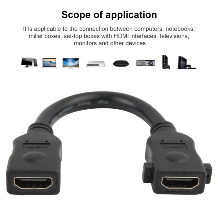 18cm 19 Pin Female to Female HDMI Cable(Black) - Cable by PMC TechLife | Online Shopping South Africa | PMC TechLife | Buy Now Pay Later Mobicred