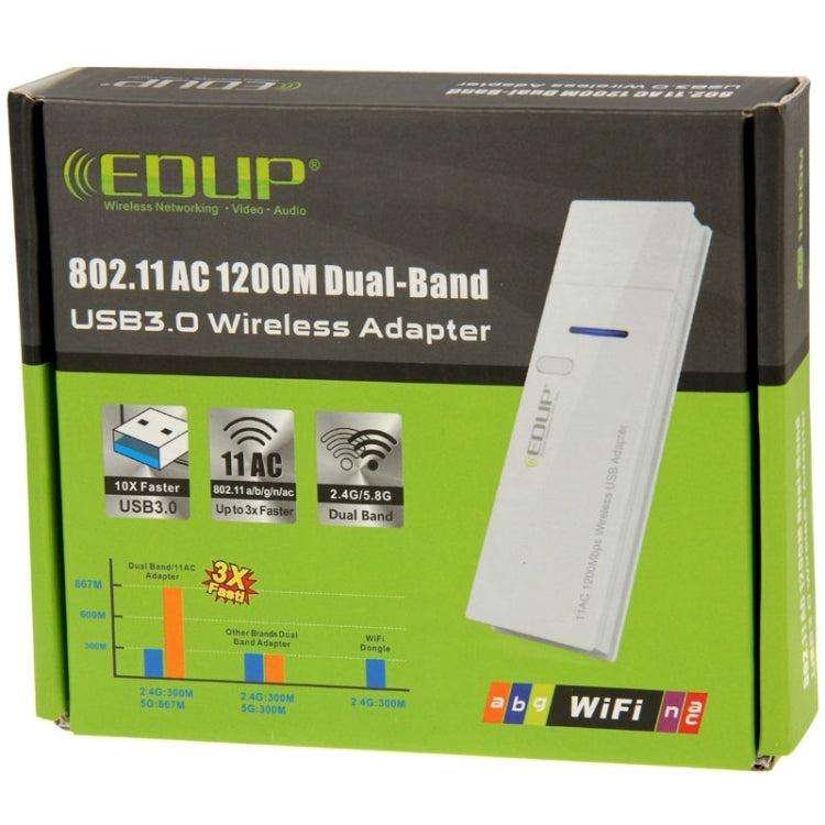 EDUP AC-1601 802.11AC 1200M Dual Band USB 3.0 Wifi Wireless Adapter - free shipping - PMC Jewellery - Order now!
