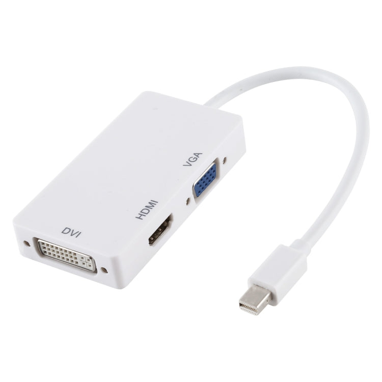 3 in 1 Mini DisplayPort Male to HDMI + VGA + DVI Female Adapter Converter for Mac Book Pro Air, Cable Length: 18cm(White) -  by PMC TechLife | Online Shopping South Africa | PMC TechLife