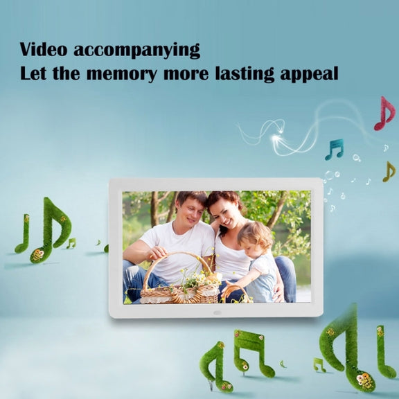 12 inch LED Display Multi-media Digital Photo Frame with Holder & Music & Movie Player, Support USB / SD / Micro SD / MMC / MS / XD Card Input(White)