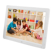 12 inch LED Display Multi-media Digital Photo Frame with Holder & Music & Movie Player, Support USB / SD / Micro SD / MMC / MS / XD Card Input(White)