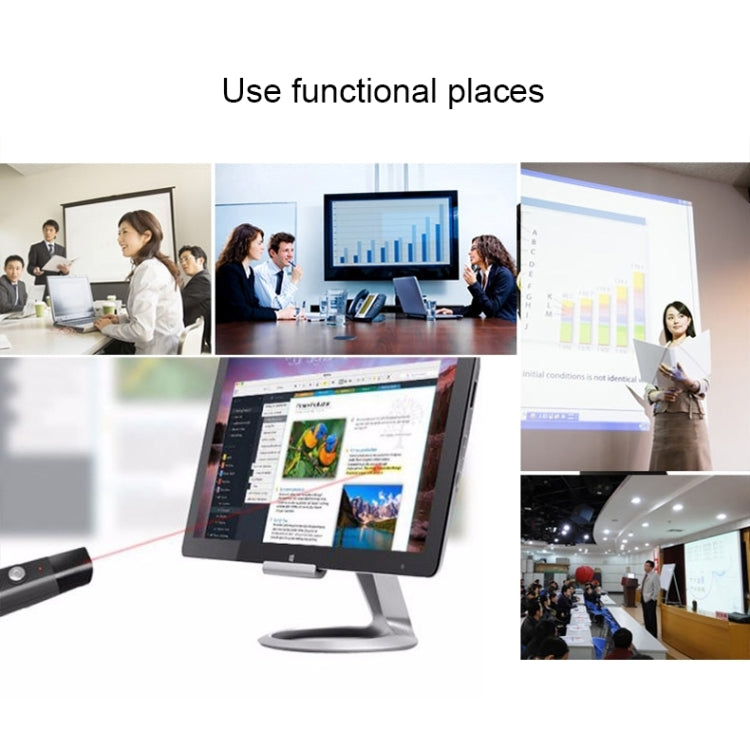 PP-1000 Multimedia Presentation Remote PowerPoint Clicker 2.4GHz RF Laser Pointer with USB Receiver(Black) -  by PMC TechLife | Online Shopping South Africa | PMC TechLife