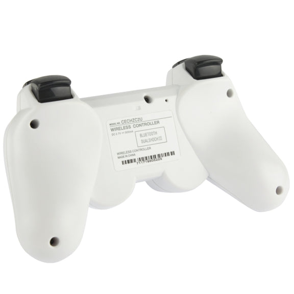 Double Shock III Wireless Controller, Manette Sans Fil Double Shock III for Sony PS3, Has Vibration Action(with logo)(White)