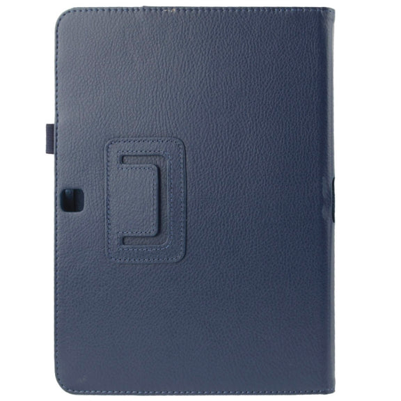 Litchi Texture Flip Leather Case with Holder for Galaxy Tab 4 10.1 / T530(Dark Blue)