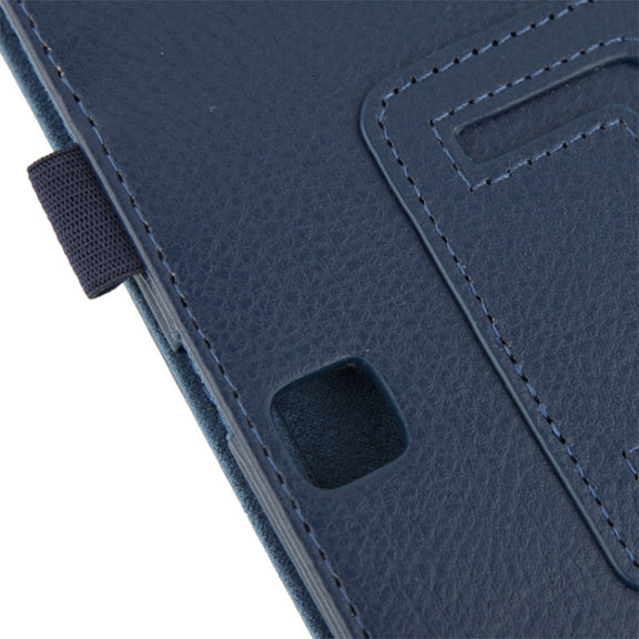 Litchi Texture Flip Leather Case with Holder for Galaxy Tab 4 10.1 / T530(Dark Blue)