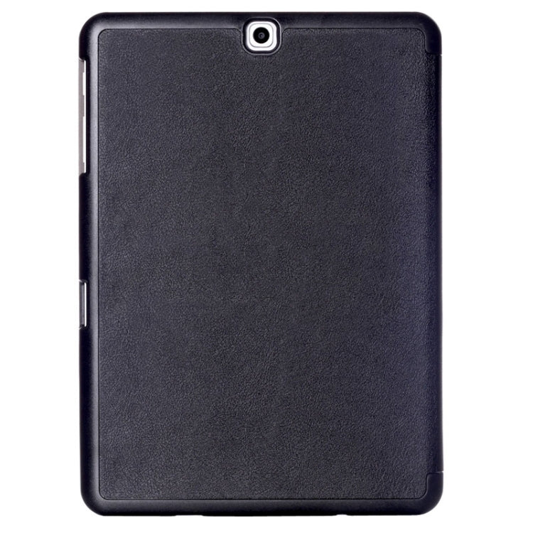 Custer Texture Horizontal Flip Leather Case with 3-folding Holder for Galaxy Tab S2 9.7 / T815(Black)