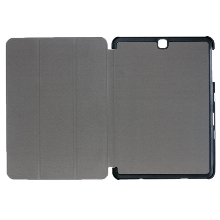 Custer Texture Horizontal Flip Leather Case with 3-folding Holder for Galaxy Tab S2 9.7 / T815(Black)