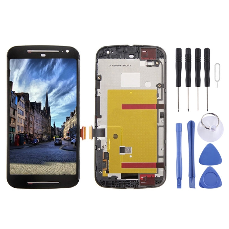 3 in 1 (LCD + Frame + Touch Pad) Digitizer Assembly for Motorola Moto G2(Black) - free shipping - PMC TechLife - Order now!