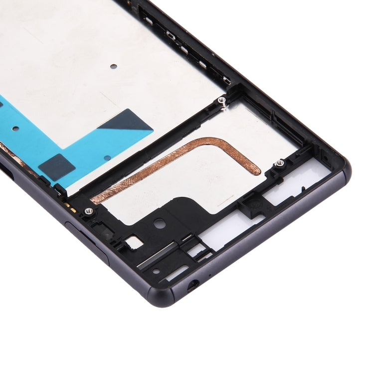 Front Housing LCD Frame Bezel Plate  for Sony Xperia Z3 / L55w / D6603(Black) - Frame Bezel Plate by PMC TechLife | Online Shopping South Africa | PMC TechLife