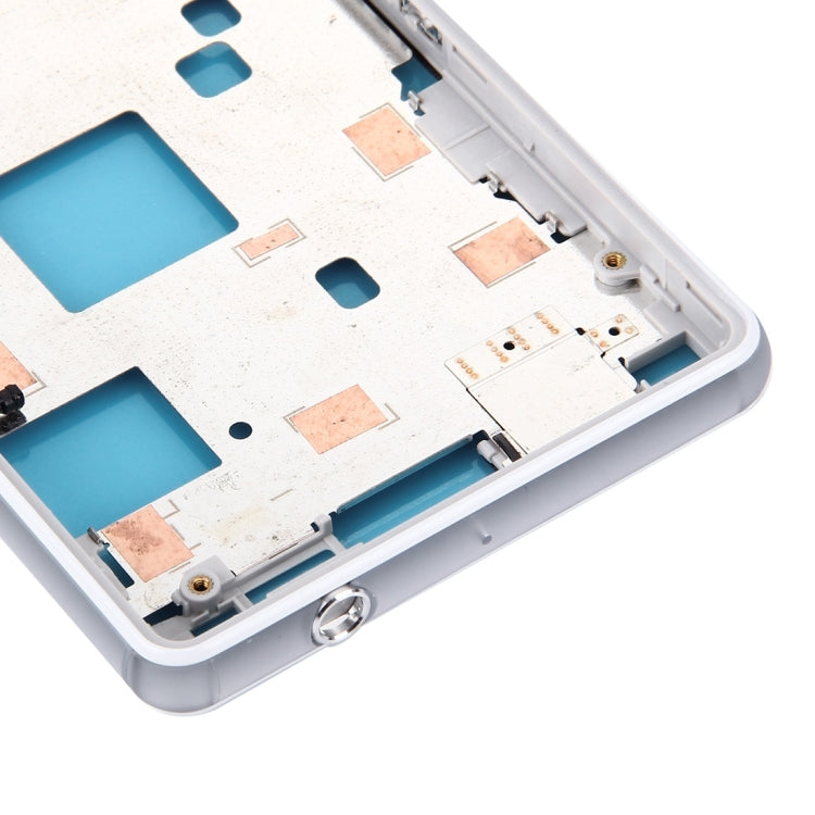 Front Housing LCD Frame Bezel Plate for Sony Xperia Z3 Compact / D5803 / D5833(White) - Frame Bezel Plate by PMC TechLife | Online Shopping South Africa | PMC TechLife
