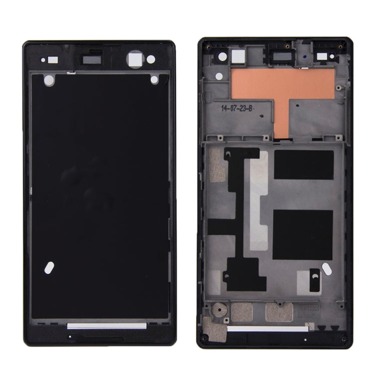 Front Housing  with Adhesive for Sony Xperia C3(Black) - Frame Bezel Plate by PMC TechLife | Online Shopping South Africa | PMC TechLife