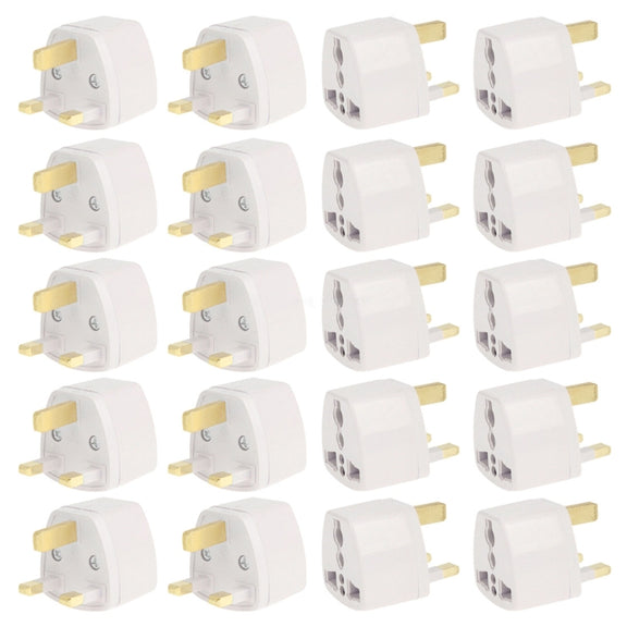 20 PCS Plug Adapter, Travel Power Adapter with UK Socket Plug