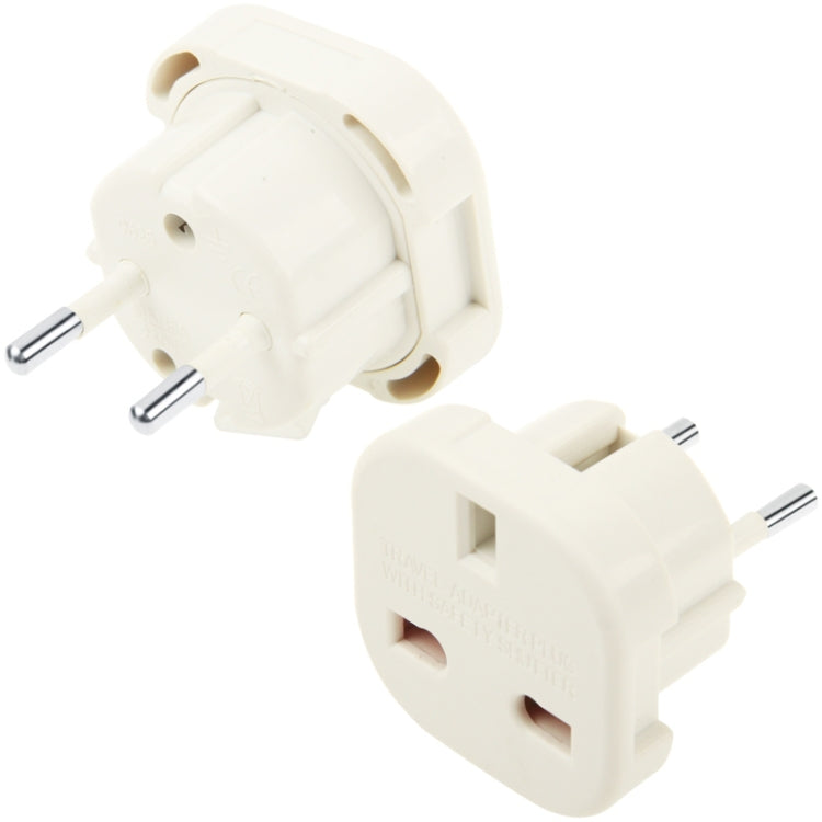 High Quality UK Plug to EU Plug AC Wall Universal Travel Power Socket Plug Adaptor(White) - Plug Adaptor by PMC TechLife | Online Shopping South Africa | PMC TechLife