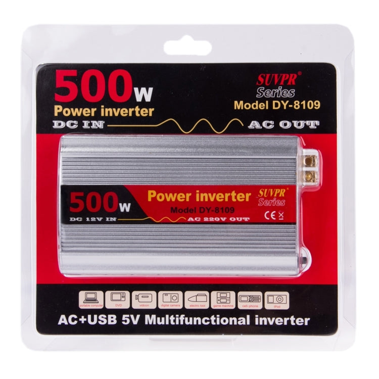 SUVPR DY-8109 500W DC 12V to AC 220V Car Power Inverter with 500mA USB Port & Universal Power Socket - Others by SUVPR | Online Shopping South Africa | PMC TechLife | Buy Now Pay Later Mobicred