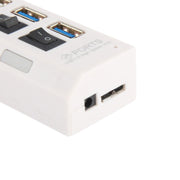7 Ports USB 3.0 HUB, Super Speed 5Gbps, Plug and Play, Support 1TB(White)