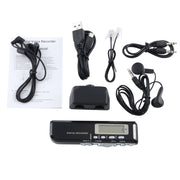 8GB Digital Voice Recorder Dictaphone MP3 Player, Support Telephone recording, VOX function, Power supply: 2 x AAA battery(Black)(Black)