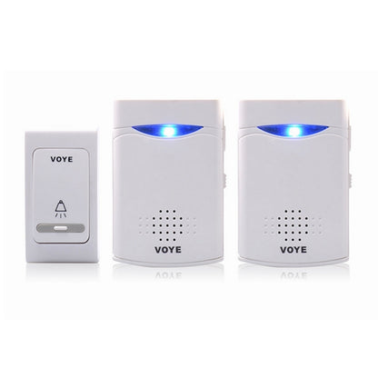 VOYE V006B2 Wireless Remote Control Chime Door Bell with Double-Receiver(White) - free shipping - PMC Jewellery - Order now!