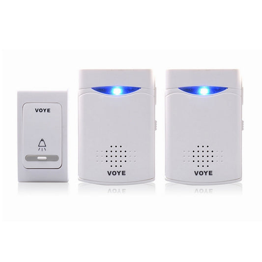 VOYE V006B2 Wireless Remote Control Chime Door Bell with Double-Receiver(White) - free shipping - PMC Jewellery - Order now!