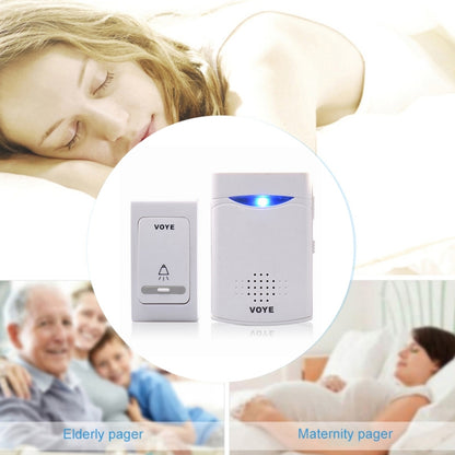 VOYE V006B2 Wireless Remote Control Chime Door Bell with Double-Receiver(White) - free shipping - PMC Jewellery - Order now!