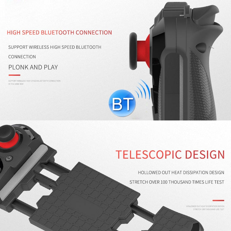 One-hand Stretch Retractable Bluetooth Gamepad, Bluetooth Distance: 10m, For Android, iOS Mobile Phone Below 6.8 inch