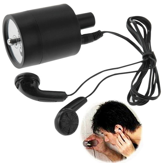 Powerful Audio Wiretap Listen Device Fold Ear Amplifier Wall Door Eavesdropping Surveillance with Earphone(Black) - free shipping - PMC Jewellery - Order now!