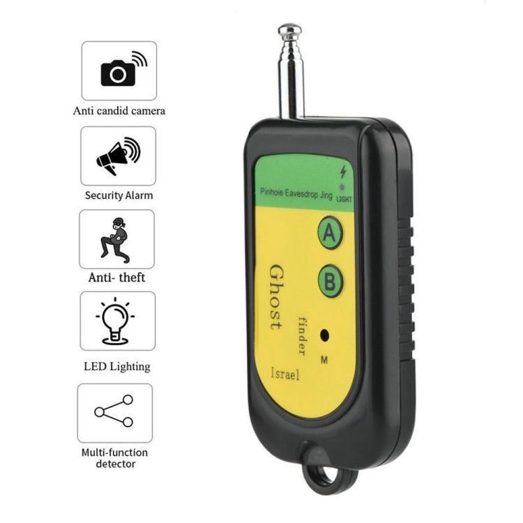Ghost Detector Signal Bug RF Detector Finder Scanner Monitor Checker Pinhole Surveillance Camera Wireless Device(Black) - RF Signal Detector by PMC TechLife | Online Shopping South Africa | PMC TechLife