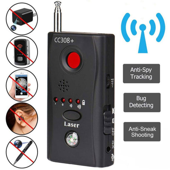 CC308+ Multi-Detector Full-Range All-Round Detector For Hidden Mini Camera / IP Lens/ GMS / RF Signal Detector Finder(Black)
