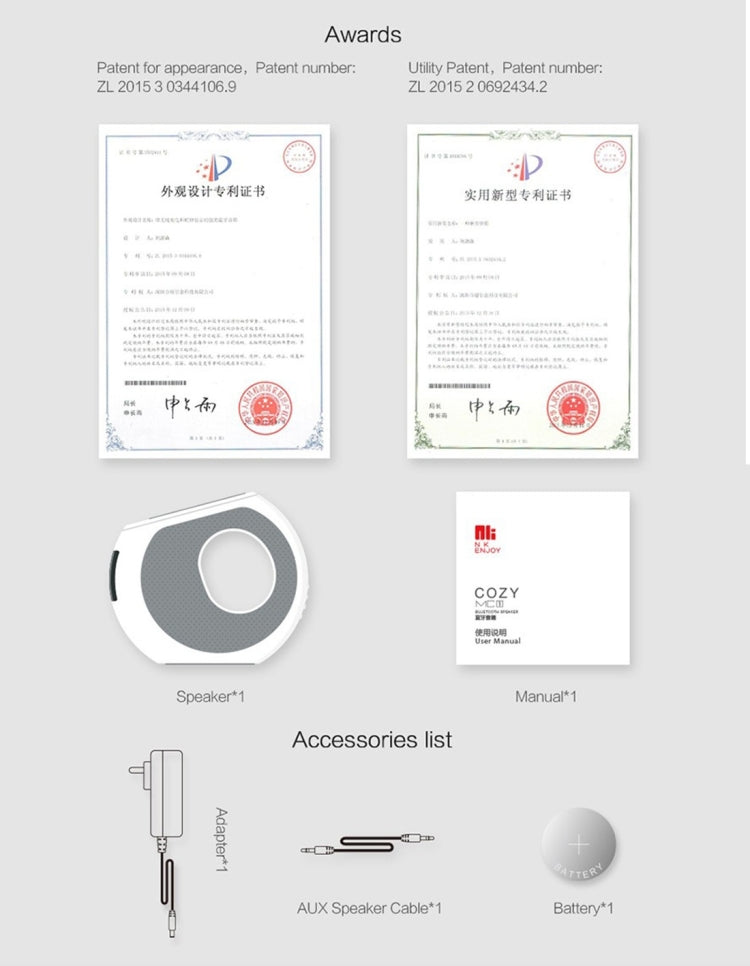 NILLKIN MC1 CE / RoHs / FCC Certificated QI Standard Wireless Charging Transmitter + Bluetooth Speaker, US Plug , For iPhone, Galaxy, Sony, Lenovo, HTC, Huawei, Google, LG, Xiaomi, other Smartphones - free shipping - PMC Jewellery - Order now!
