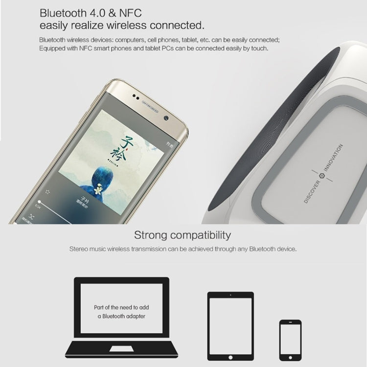 NILLKIN MC1 CE / RoHs / FCC Certificated QI Standard Wireless Charging Transmitter + Bluetooth Speaker, US Plug , For iPhone, Galaxy, Sony, Lenovo, HTC, Huawei, Google, LG, Xiaomi, other Smartphones - free shipping - PMC Jewellery - Order now!