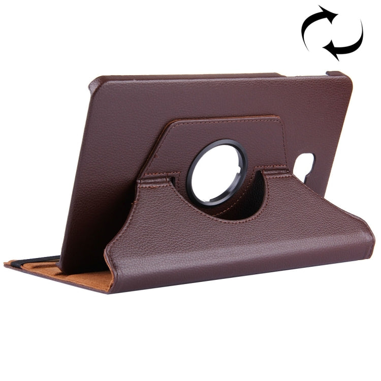 For Galaxy Tab A 10.1 / T580 Litchi Texture Horizontal Flip 360 Degrees Rotation Leather Case with Holder(Brown) - Tab A 10.1 by PMC TechLife | Online Shopping South Africa | PMC TechLife | Buy Now Pay Later Mobicred