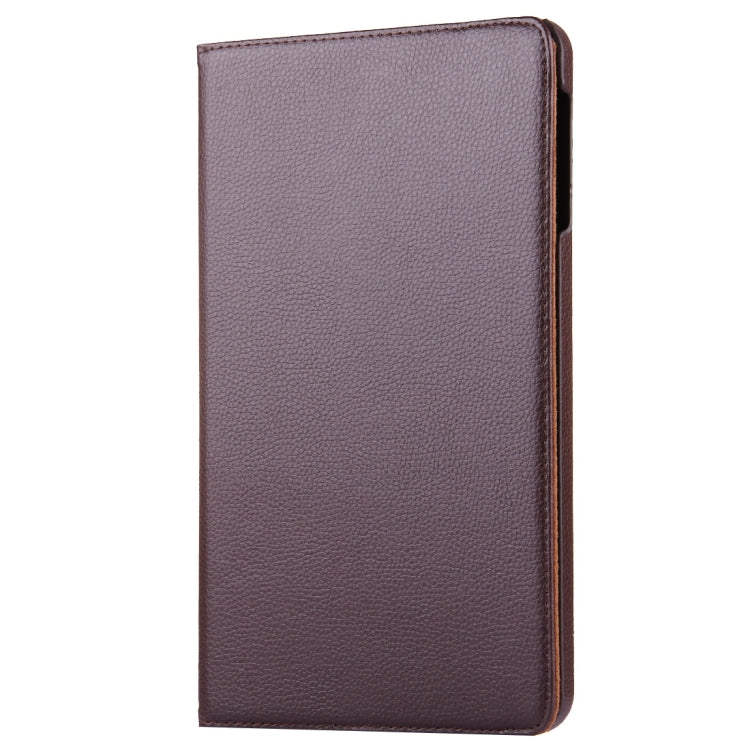 For Galaxy Tab A 10.1 / T580 Litchi Texture Horizontal Flip 360 Degrees Rotation Leather Case with Holder(Brown) - Tab A 10.1 by PMC TechLife | Online Shopping South Africa | PMC TechLife | Buy Now Pay Later Mobicred
