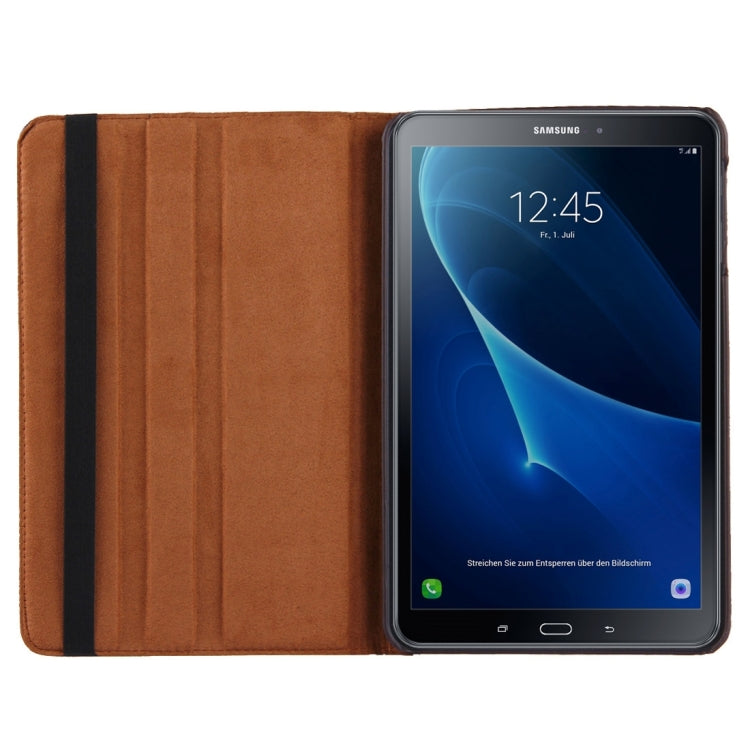 For Galaxy Tab A 10.1 / T580 Litchi Texture Horizontal Flip 360 Degrees Rotation Leather Case with Holder(Brown) - Tab A 10.1 by PMC TechLife | Online Shopping South Africa | PMC TechLife | Buy Now Pay Later Mobicred