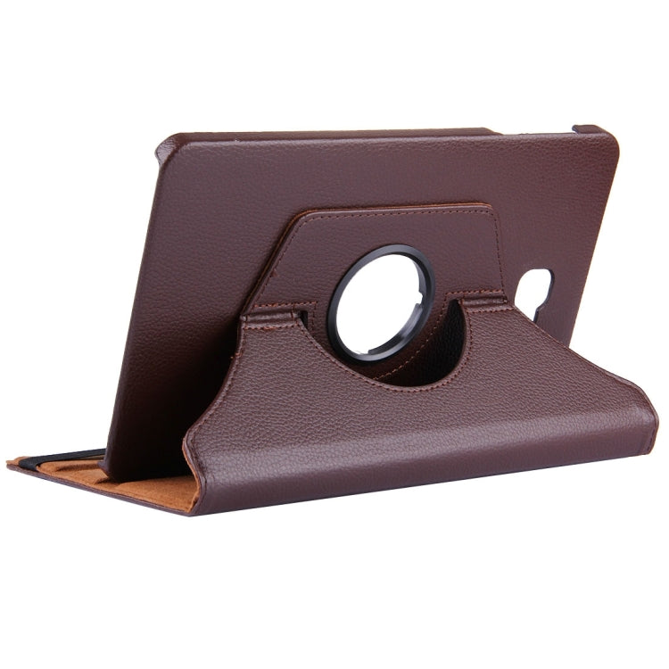 For Galaxy Tab A 10.1 / T580 Litchi Texture Horizontal Flip 360 Degrees Rotation Leather Case with Holder(Brown)