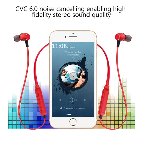 BTH-S8 Sports Style Magnetic Wireless Bluetooth In-Ear Headphones, For iPhone, Galaxy, Huawei, Xiaomi, LG, HTC and Other Smart Phones, Working Distance: 10m(Red)