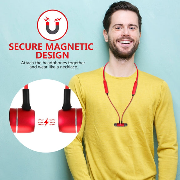 BTH-S8 Sports Style Magnetic Wireless Bluetooth In-Ear Headphones, For iPhone, Galaxy, Huawei, Xiaomi, LG, HTC and Other Smart Phones, Working Distance: 10m(Red)
