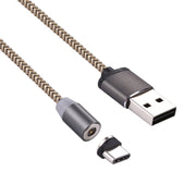 360 Degree Rotation 1m Weave Style USB-C / Type-C to USB 2.0 Strong Magnetic Charger Cable with LED Indicator(Gold)