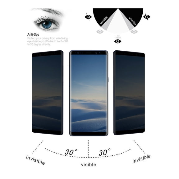 For Galaxy Note 8 0.26mm 9H Surface Hardness 3D Curved Privacy Anti-glare Non-full Screen Tempered Glass Screen Protector (Transparent)